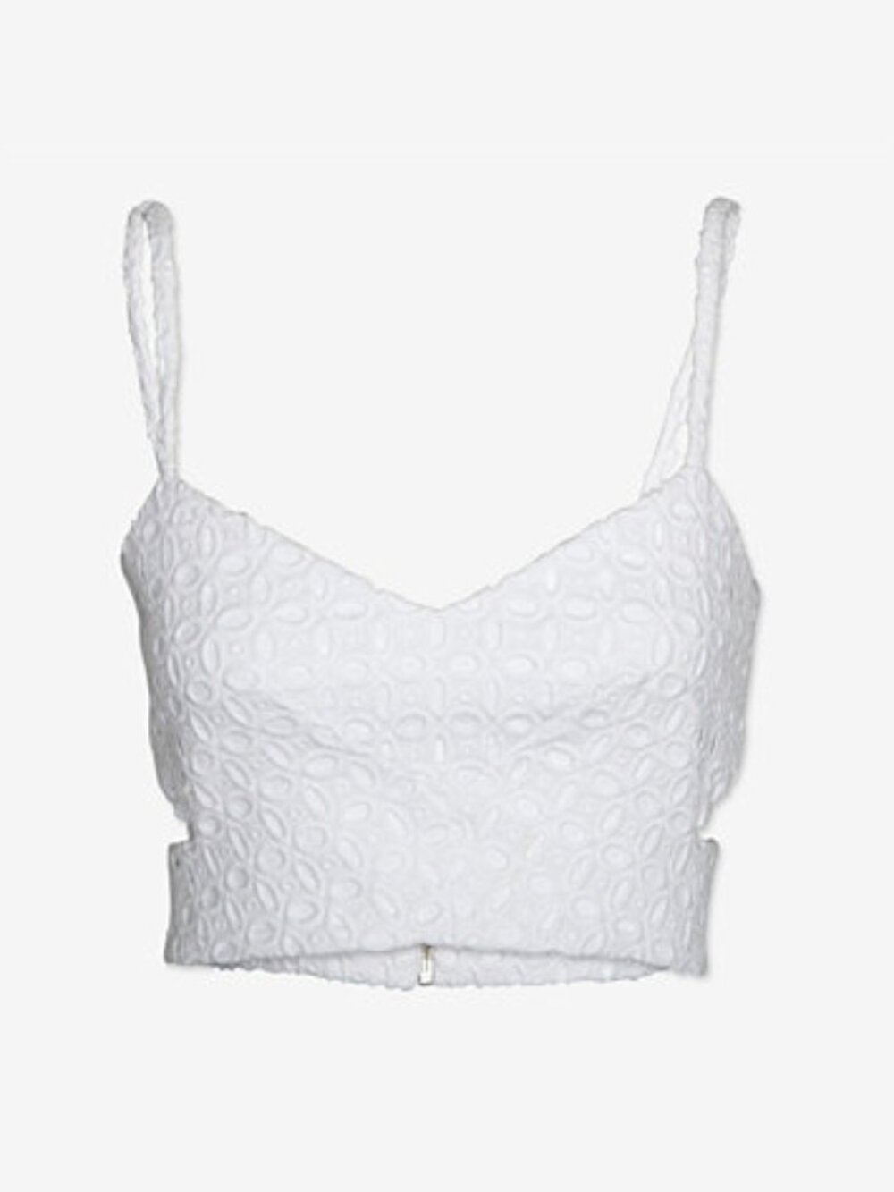 {NICHOLAS} White Eyelet Cut Out Cropped Bralette Style Top~ Size US 6
